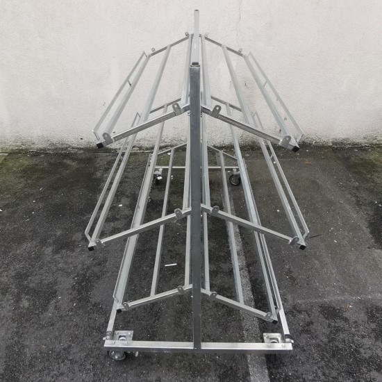 Porte cagettes 3 étages à roulettes double - Etalage | Matériel Forain