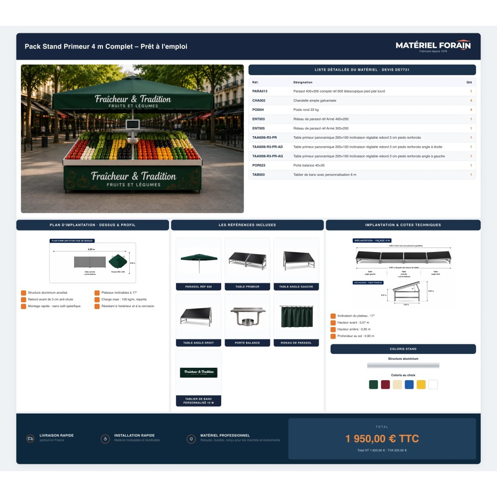 copy of Pack Stand Primeur 3 m Complet – Prêt à l'emploi