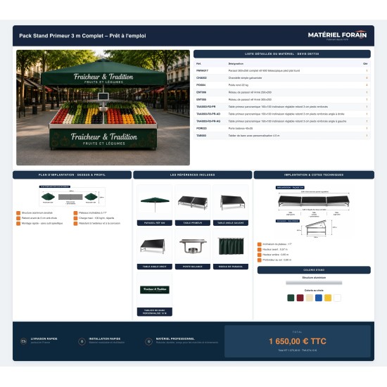 copy of copy of Pack Stand Primeur 3 m Complet – Prêt à l'emploi